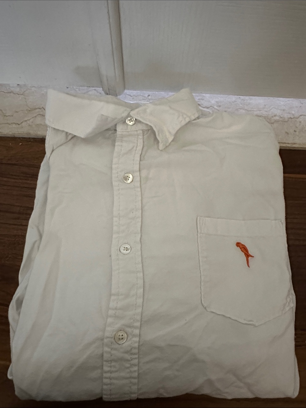 Men's white Magariraville Button-Down Shirt with Pocket Embroidery